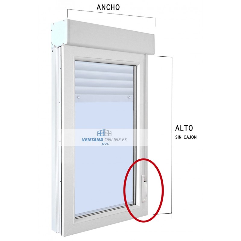 Ventana o Balconera de PVC oscilo batiente de 2 hojas A70 CORTIZO con  persiana. - Windowcas